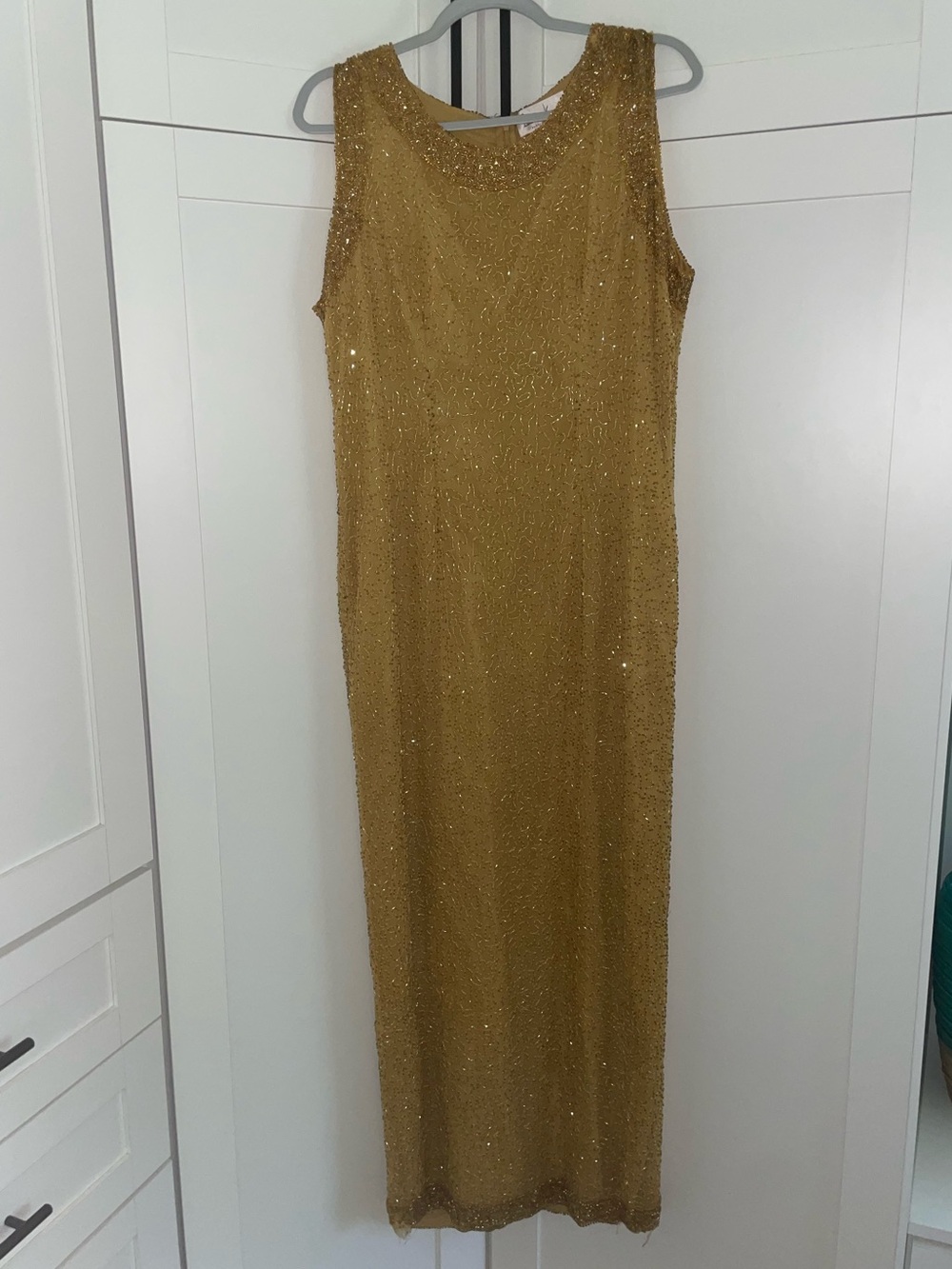 Vintage Glam Laurence Kazar Gold Sequin Gown L Mardi Gras Military Ball video